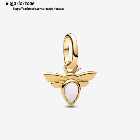 Pandora White Bee Mini Dangle Charm - Picture 1 of 2